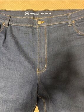 Harbor Bay Men's Relaxed Athletic Fit Dark Blue Jeans 44x32